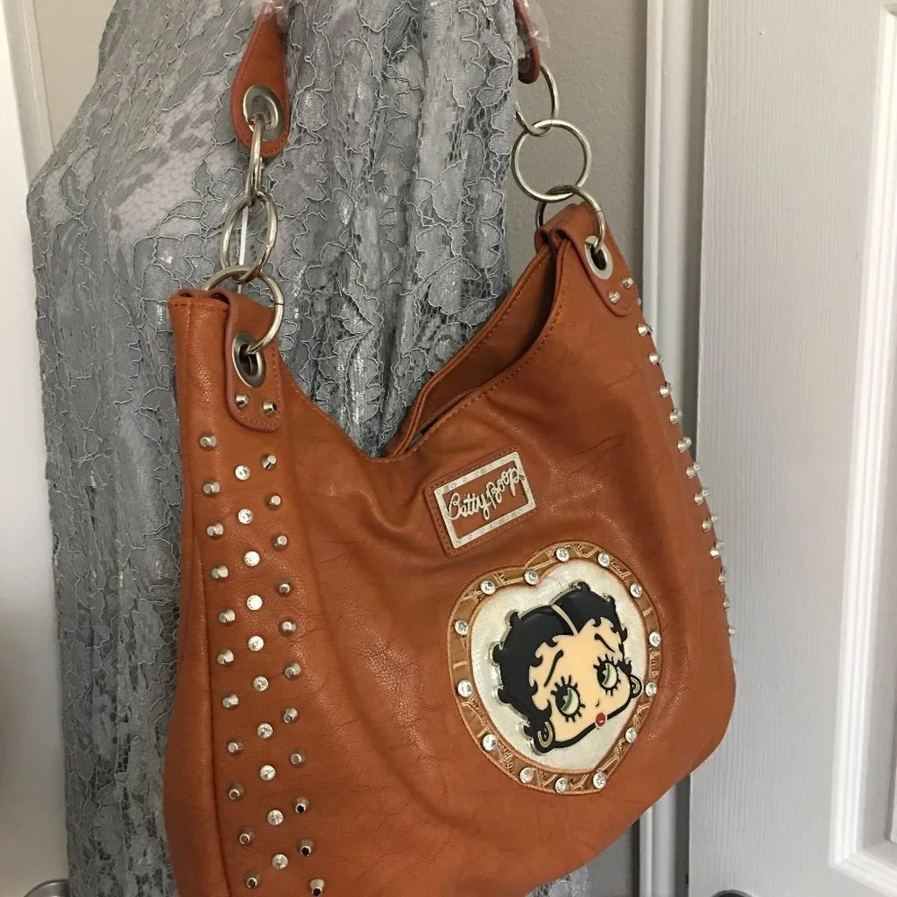 Betty Boop Faux Leather Brown Purse 17x12 - LAST ONE